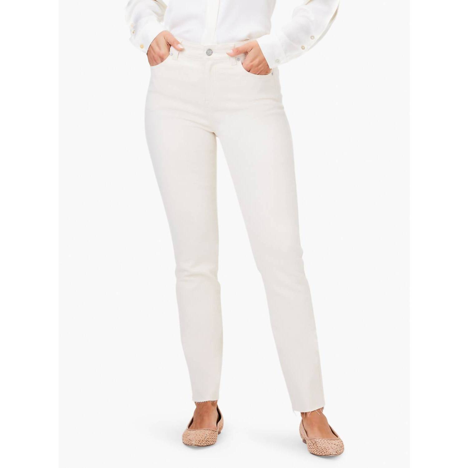 New Nic + Zoe Mid Rise Straight Ankle Jean In Cns Canvas